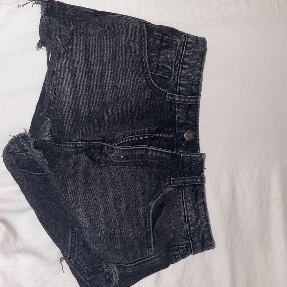 Zara black denim shorts